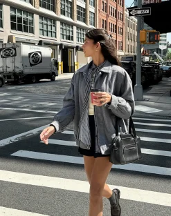 Motel Rocks Jackets-Karinta Jacket in Grey Marl Wool