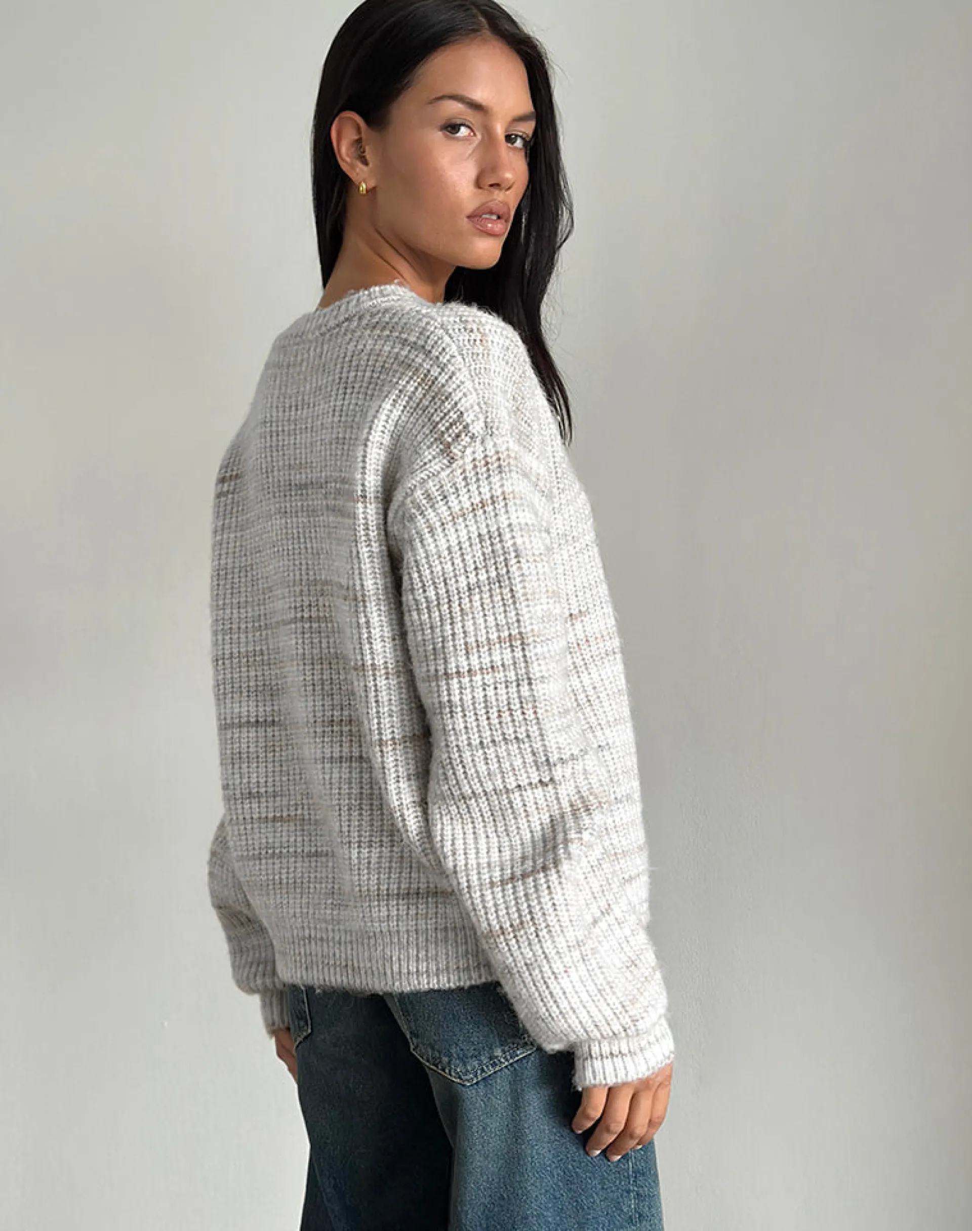 Motel Rocks Jumpers-Karu Jumper in Neutral Brushed Knit NeutralBrushedKnit