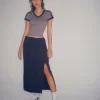 Motel Rocks A Line Skirts-Kasao Midi Cargo Skirt in Navy