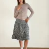 Motel Rocks Tailoring | Printed Skirts-Kasya Midi Skirt in Tonal Gingham Black and Grey TonalGinghamBlackandGrey