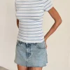 Motel Rocks Basic Tops | Printed Tops-Kenichi Top in Stripe Blue and White Jersey StripeBlueandWhiteJersey