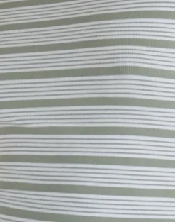 Motel Rocks Basic Tops | Printed Tops-Kenichi Top in Stripe Sage Green Jersey StripeSageGreenJersey