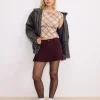 Motel Rocks Pleated Skirts | Mini Skirts-Keripa Pleat Mini Skirt in Redwood
