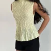 Motel Rocks Going Out Tops-Kimbra Top in Textured Yellow TexturedYellow