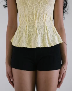 Motel Rocks Going Out Tops-Kimbra Top in Textured Yellow TexturedYellow