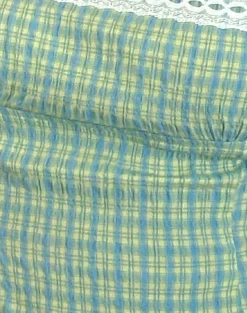 Motel Rocks Strappy Tops-Kinaya Cami Top in Blue and Yellow Check