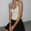 Motel Rocks Corset Tops-Kiona Corset Top in Tailoring Cream