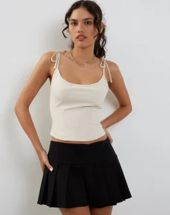 Motel Rocks Corset Tops-Kiona Corset Top in Tailoring Cream