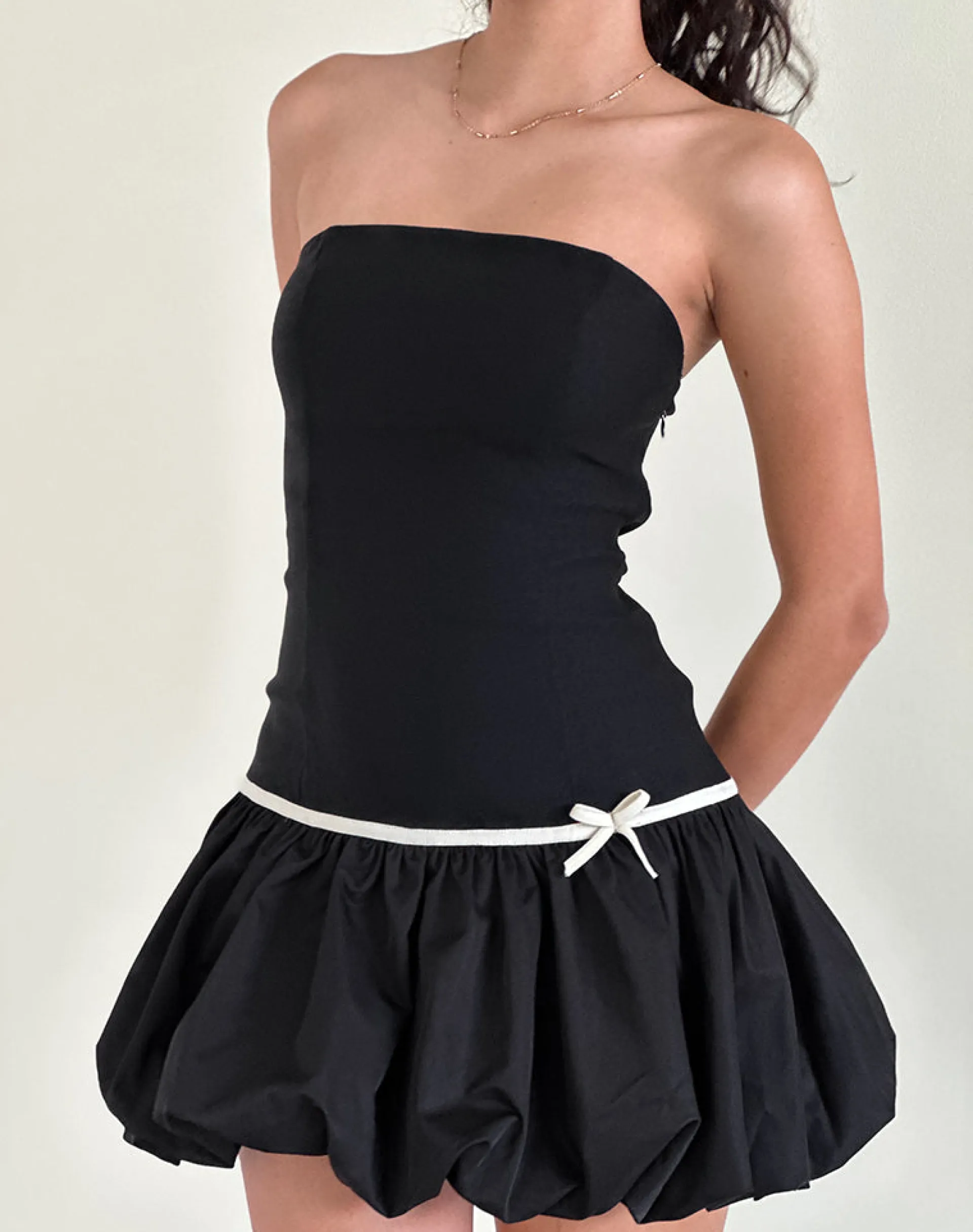 Motel Rocks Party Dresses | Little Black Dresses-Klaita Puffball Mini Dress in Black