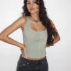 Motel Rocks Corset Tops-Kye Corset Top in Ash Grey