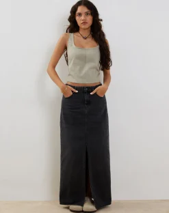 Motel Rocks Corset Tops-Kye Corset Top in Ash Grey