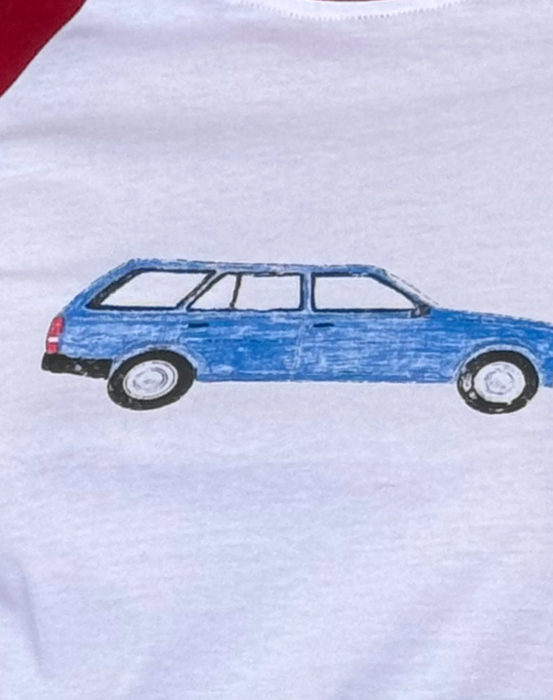 Motel Rocks Long Sleeve Tops-Kyiato Top in Adrenaline Red Car Print AdrenalineRedCarPrint