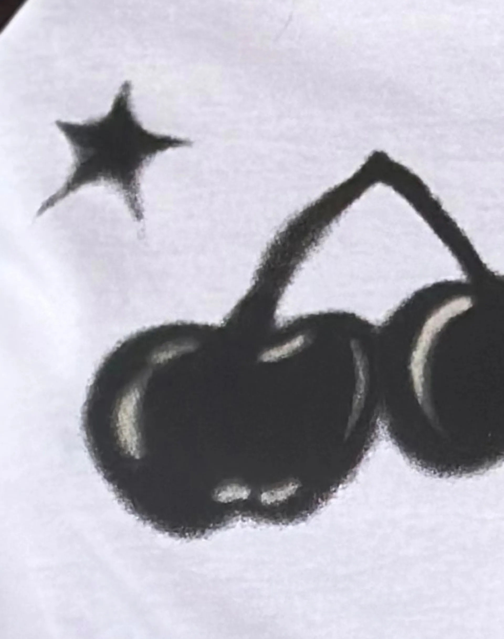 Motel Rocks Long Sleeve Tops-Kyiato Top in White and Black Cherry Print WhiteandBlackCherryPrint