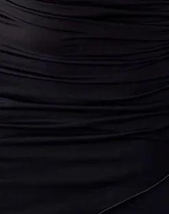 Motel Rocks Bodycon Dresses | Little Black Dresses-Kyrie Halterneck Wrap Dress in Slinky Black SlinkyBlack