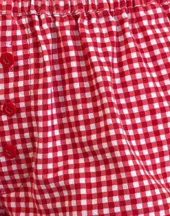 Motel Rocks Co-Ords-Laboxe Boxer Shorts in Red Gingham RedGingham