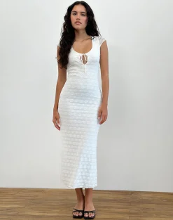 Motel Rocks Party Dresses | Maxi Dresses-Labuan Maxi Dress in Celosia Lace White
