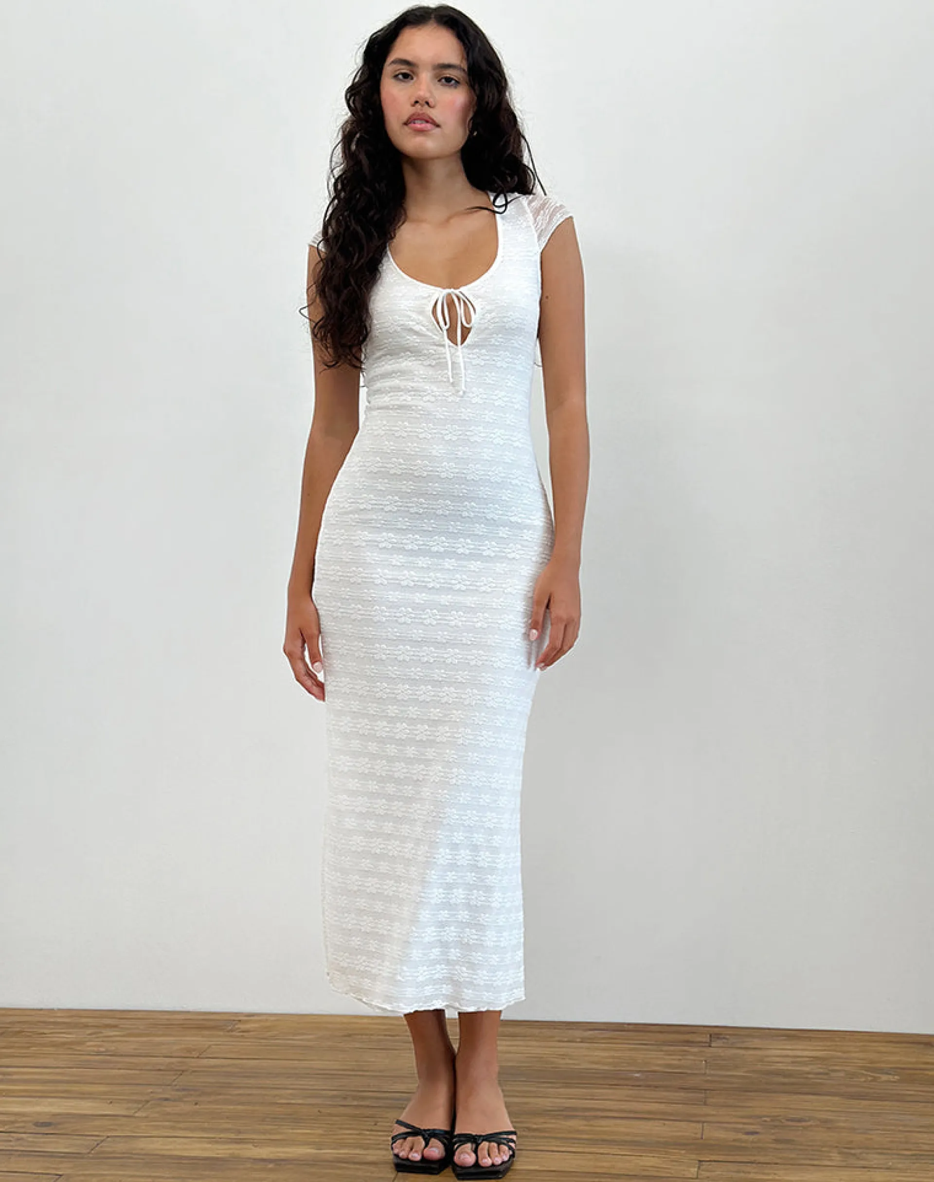 Motel Rocks Party Dresses | Maxi Dresses-Labuan Maxi Dress in Celosia Lace White