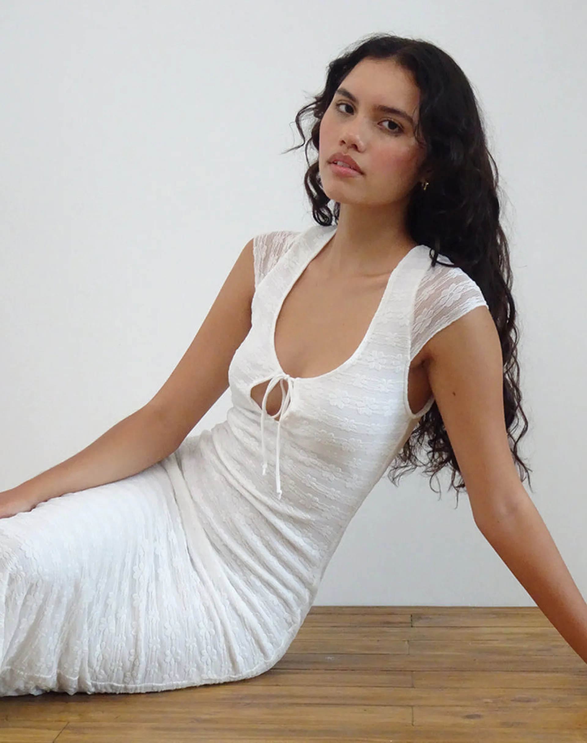Motel Rocks Party Dresses | Maxi Dresses-Labuan Maxi Dress in Celosia Lace White