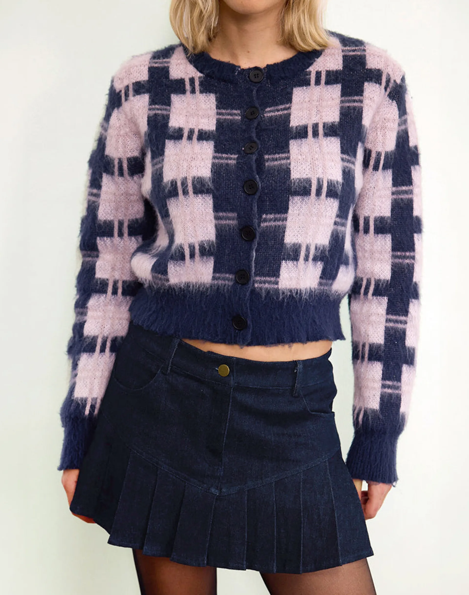 Motel Rocks Pleated Skirts | Denim Skirts-Laduma Mini Skirt Denim in Indigo