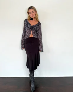 Motel Rocks Cardigans-Lakota Cardigan in Black Baroque Print