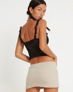 Motel Rocks Vest Tops | Lace Tops-Laru Corset Top in Lace Black LaceBlack