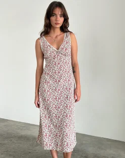 Motel Rocks Printed Dresses | Day Dresses-Lavisha Midi Dress in Pretty Ditsy PrettyDitsy