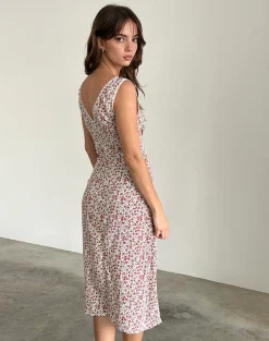 Motel Rocks Printed Dresses | Day Dresses-Lavisha Midi Dress in Pretty Ditsy PrettyDitsy
