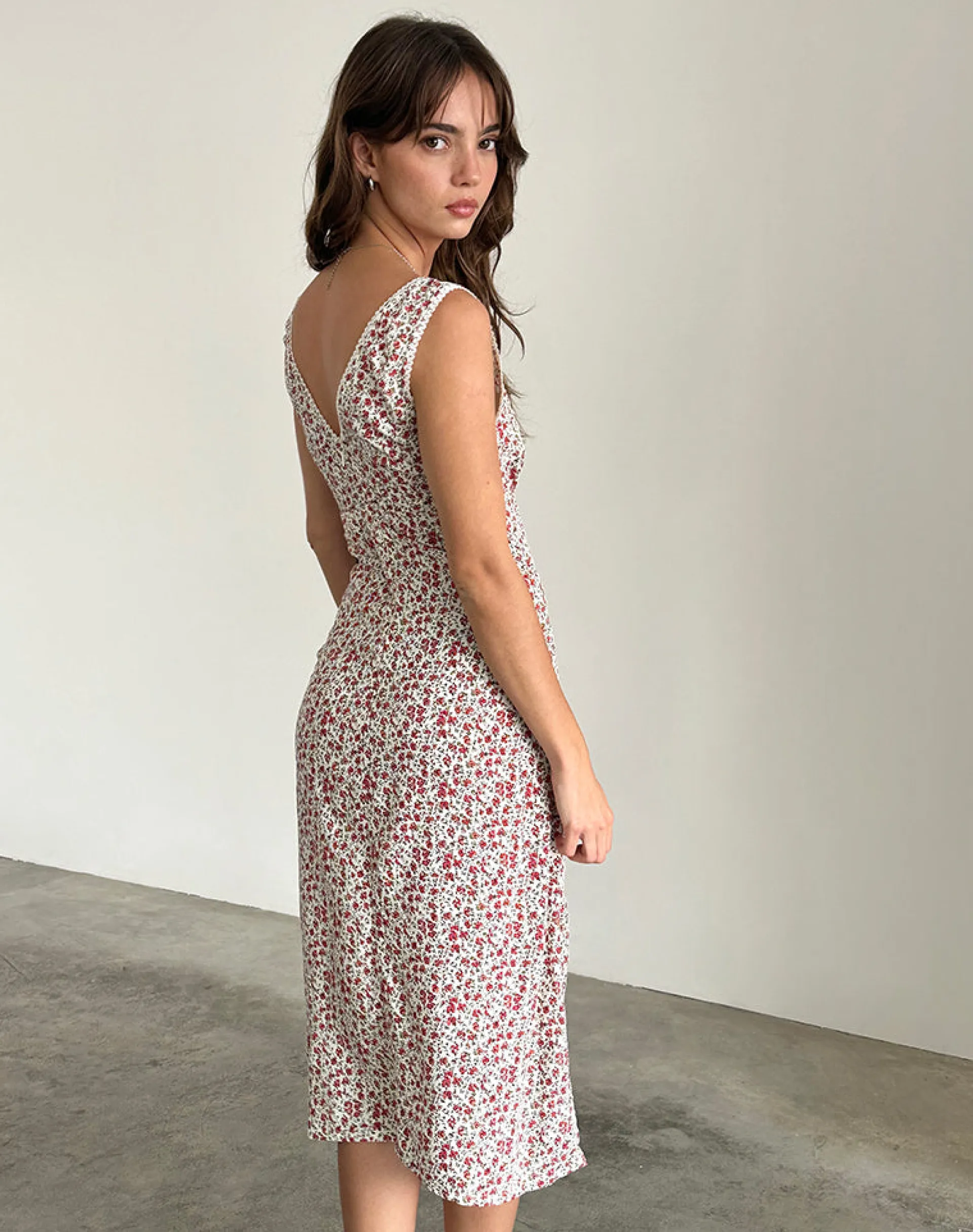 Motel Rocks Printed Dresses | Day Dresses-Lavisha Midi Dress in Pretty Ditsy PrettyDitsy