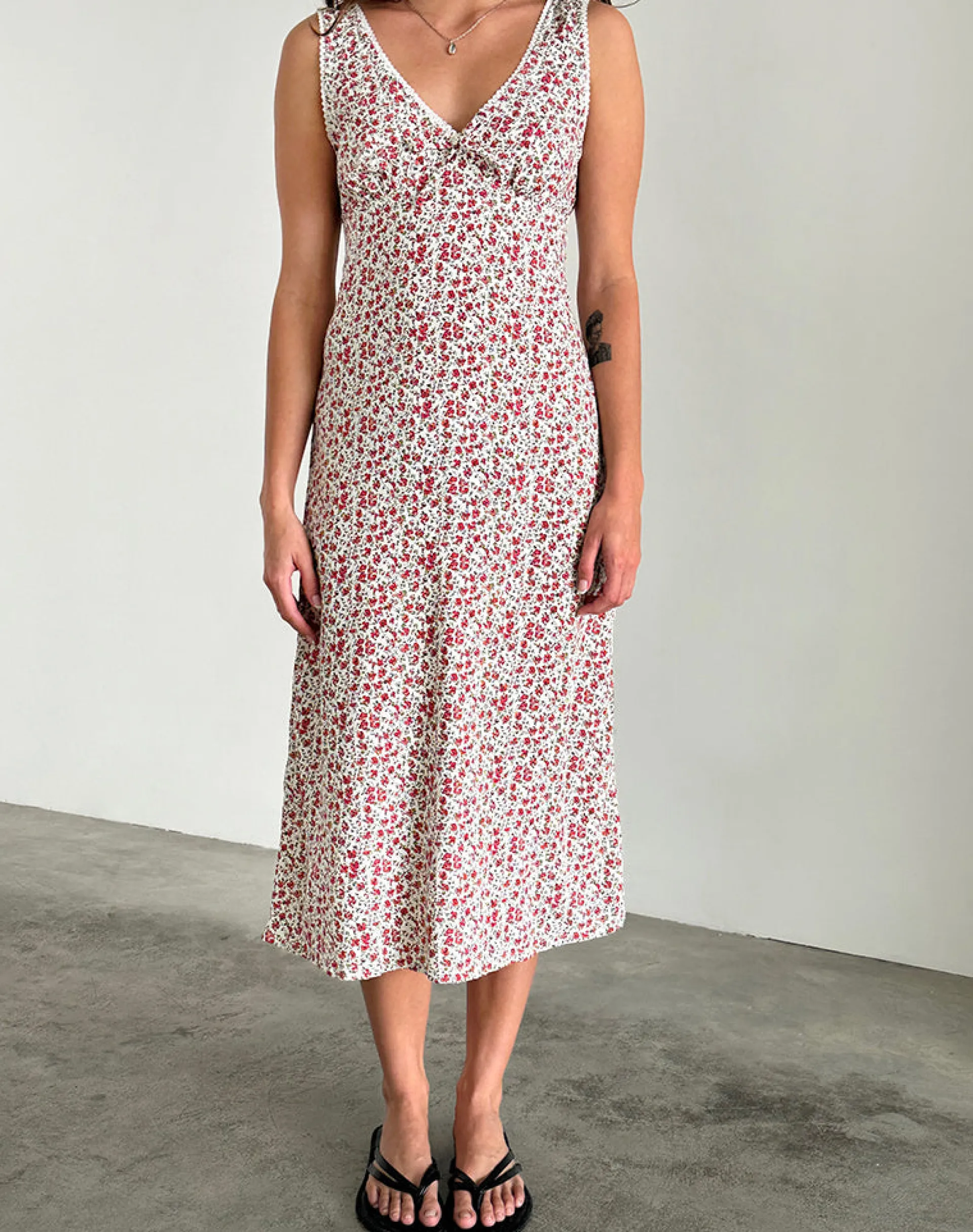 Motel Rocks Printed Dresses | Day Dresses-Lavisha Midi Dress in Pretty Ditsy PrettyDitsy