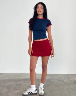 Motel Rocks Mini Skirts-Lavonne Mini Skirt in Red