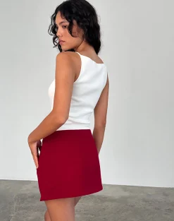Motel Rocks Mini Skirts-Lavonne Mini Skirt in Red
