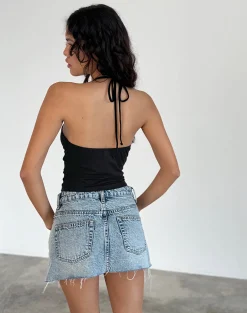 Motel Rocks Basics | Basic Tops-Layti Halterneck Basic Top in Black