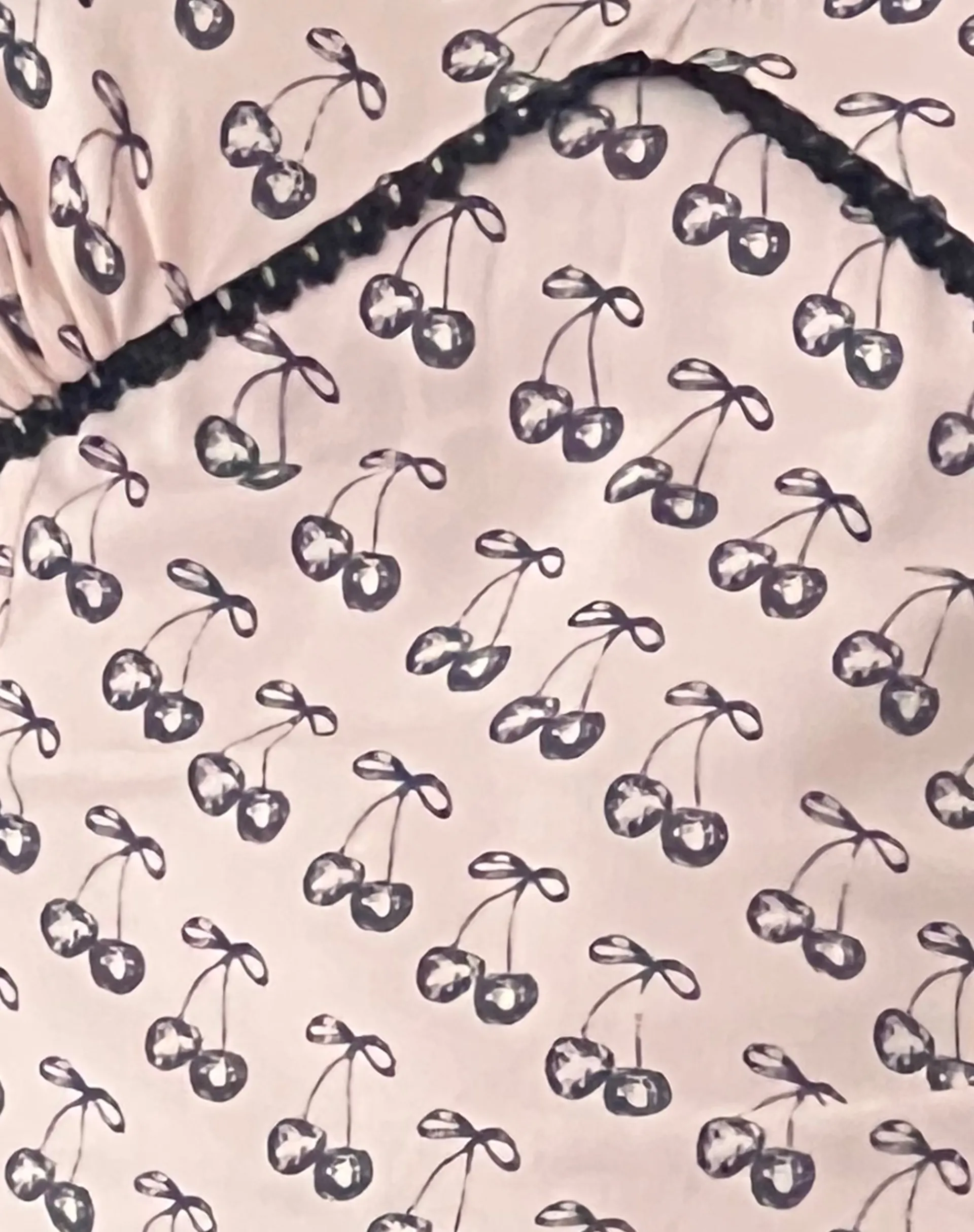 Motel Rocks Printed Tops-Laz Top in Cherry Pink Sketch Print CherryPinkSketchPrint