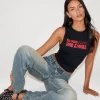 Motel Rocks Basic Tops | Vest Tops-Leen Tank Top in Black with Bad Choices, Good Stories Graphic BlackwithBadChoicesGoodStoriesGraphic