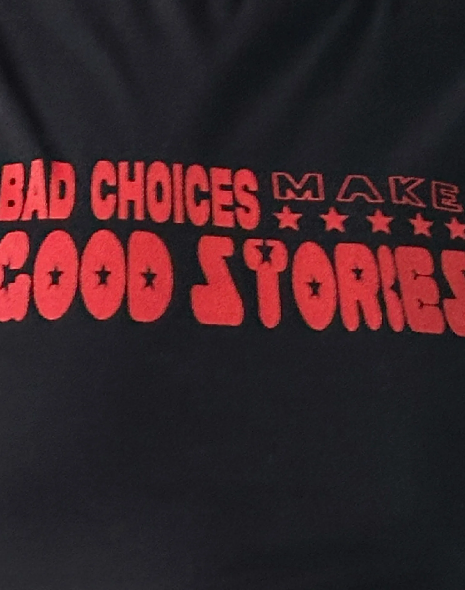 Motel Rocks Basic Tops | Vest Tops-Leen Tank Top in Black with Bad Choices, Good Stories Graphic BlackwithBadChoicesGoodStoriesGraphic
