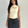 Motel Rocks Basics | Basic Tops-Leen Tank Top in Buttermilk Oranges ButtermilkOranges