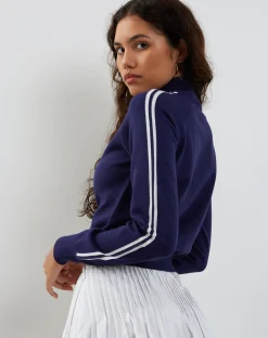 Motel Rocks Jackets-Lennon Knitted Jacket in Navy with White Stripe NavywithWhiteStripe