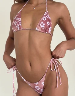 Motel Rocks Swimwear-Lentra Bikini Bottom in Hibiscus Floral HibiscusFloral
