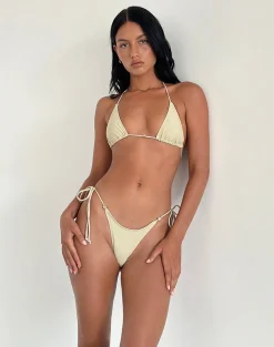 Motel Rocks Swimwear-Lentra Bikini Bottom in Nude with Beads NudewithBeads