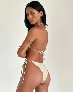 Motel Rocks Swimwear-Lentra Bikini Bottom in Nude with Beads NudewithBeads