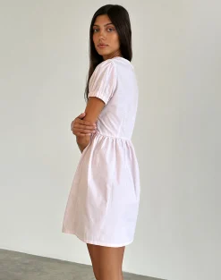 Motel Rocks Party Dresses-Leshiana Mini Dress in Poplin Light Pink PoplinLightPink