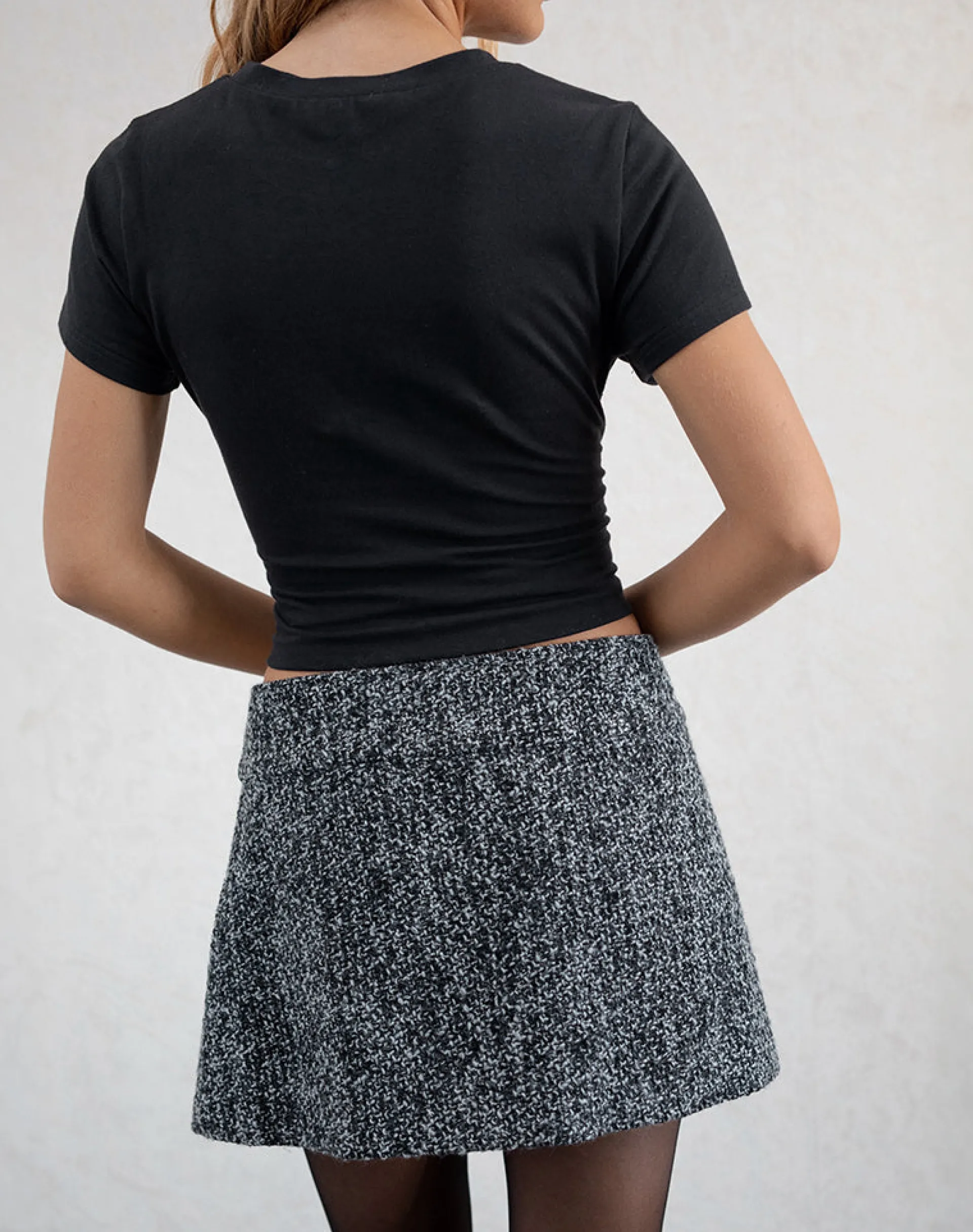Motel Rocks Co-Ords | A Line Skirts-Letty Tailored Mini Skirt in Black and White