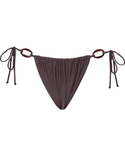 Motel Rocks Swimwear-Leyna Beaded Bikini Bottom in Coffee