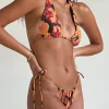 Motel Rocks Swimwear-Leyna Bikini Bottom in Orchid Sunset OrchidSunset