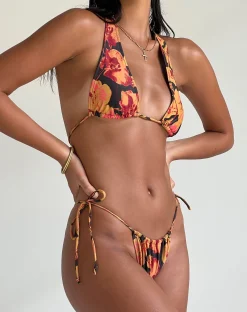 Motel Rocks Swimwear-Leyna Bikini Bottom in Orchid Sunset OrchidSunset