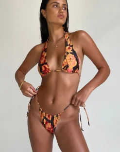 Motel Rocks Swimwear-Leyna Bikini Bottom in Orchid Sunset OrchidSunset