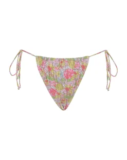 Motel Rocks Swimwear-Leyna Bikini Bottom in Pink Abstract Floral Swim PinkAbstractFloralSwim