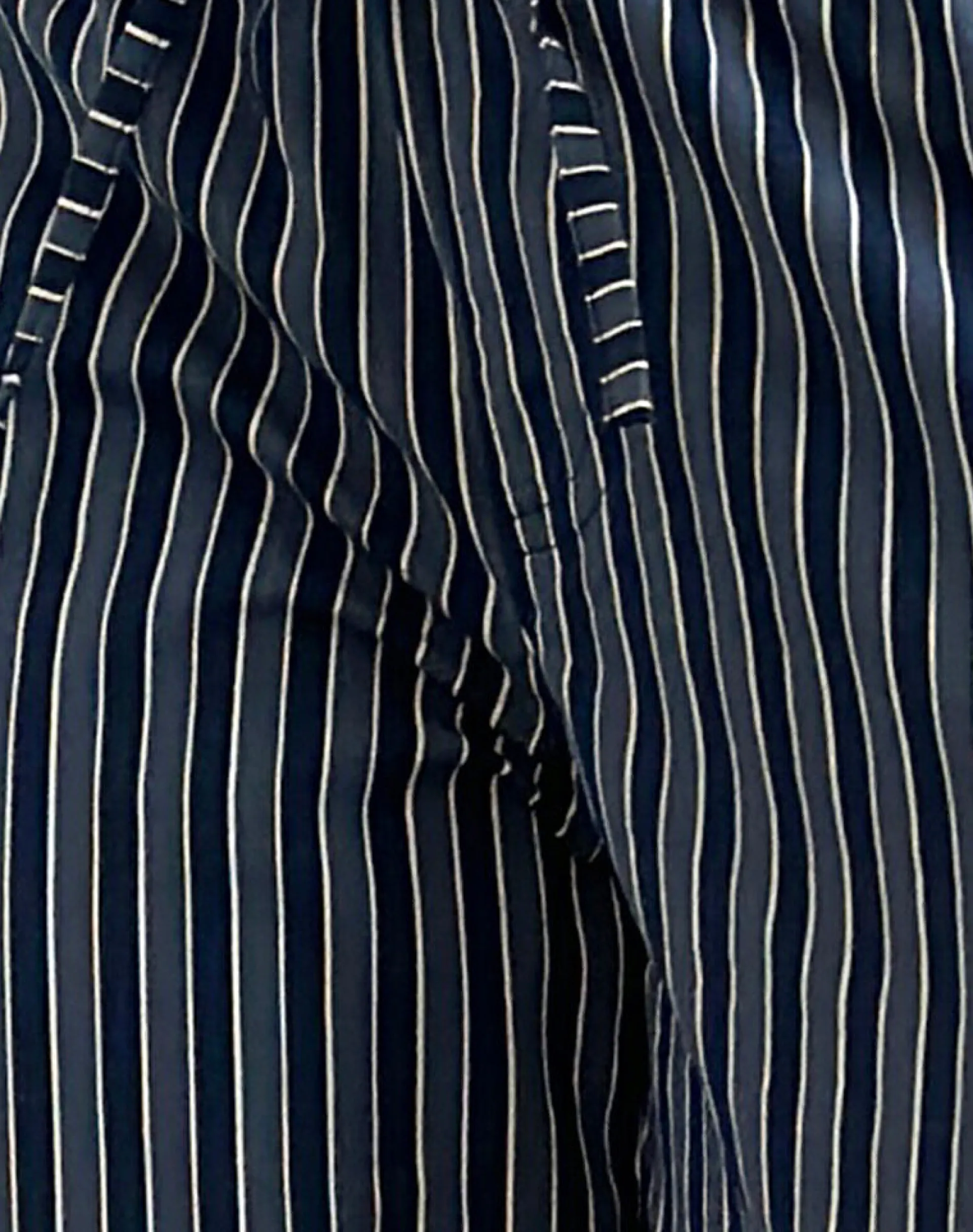 Motel Rocks Wide Leg Pants | Low Rise Pants-Lirura Wide Leg Trousers in Indigo Stripe Dark Blue IndigoStripeDarkBlue