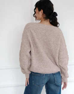 Motel Rocks Jumpers-Loka Oversized Jumper in Almond