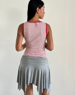 Motel Rocks Vest Tops | Printed Tops-Lorde Tank Top in Red and White Stripe RedandWhiteStripe